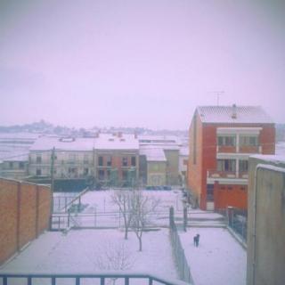 Bona nevada a Prats de Lluçanès aquest diumenge