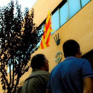 Hissada de la nova senyera a  l'Orfeò Catalonia  Organitzat per Identitat