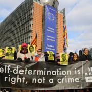 Protesta a la seu de la Comissió Europea