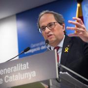 El president de la Generalitat, Quim Torra, valora el primer dia del judici de l'1-O a la delegació de la Generalitat a Madrid