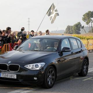 El vehicle de l'advocat Jordi Pina, arribant a Lledoners després de la sentència