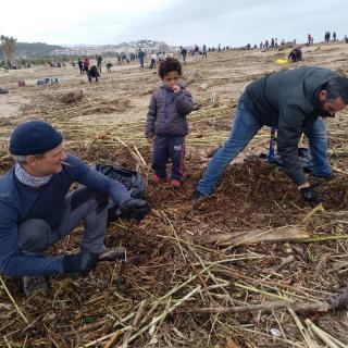 A Arenys de Mar, desenes de voluntaris s'han arremangat aquest matí per ajudar en les tasques de neteja