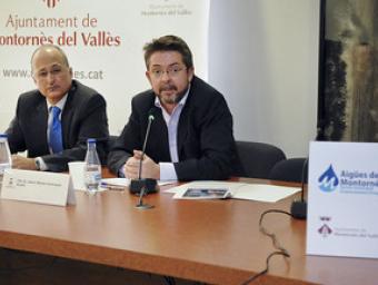 L’alcalde Montero, a la dreta i Albert Testart, en la compareixença informativa d’aquest dijous Ramon Ferrandis