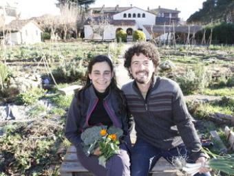 Gemma Velasco i Jordi Bonet, aquest dijous a l’hort d’Esbiosfera Griselda Escrigas