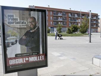 Un dels cartells publicataris amb la imatge de la campanya que s’han instal·lat per la ciutat Griselda Escrigas