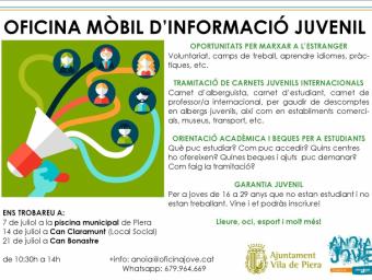 L’Oficina Jove de l’Anoia es trasllada a Piera amb l’Oficina Mòbil d’Informació Juvenil Info Anoia