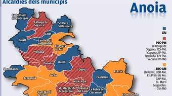 Mapa de les alcaldies dels municipis