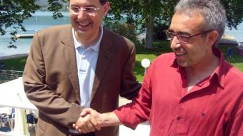 Noguer i Bosch quan van anunciar el pacte de govern d'aquest últim mandat, el juny de 2007.  R. E