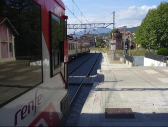 Una vista parcial de l'estació de Ripoll, on hi ha la base de manteniment d'Adif. J.C