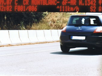 Fotografia d'un dels anteriors controls de velocitat realitzats a Valls.