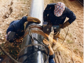 Imatge d'arxiu de construcció d'un gasoducte. /  ARXIU
