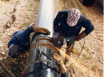 Obres de construcció d'un gasoducte