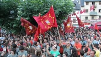 Manifestació occitanista a Vielha, a la Val d'Aran, a l'abril de l'any 2008 ARXIU