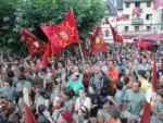 Manifestació a Vielha en defensa de l'autogovern aranès, el 2007. ARXIU