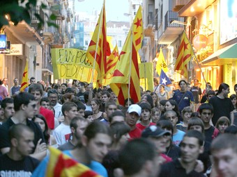 Una imatge de la manifestació independentista de Reus en l'última Diada.  J.F
