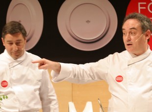 Els germans Jordi i Joan Roca, i Ferran Adrià al Fòrum Gastronòmic Girona'2007.