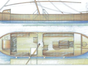 Una imatge del disseny del llagut turístic que navegarà pel tram central de l'Ebre català.  EL PUNT