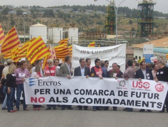 Una de les mobilitzacions dels treballadors d'Ercros el 2009. L.M