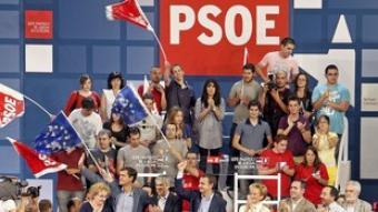 Míting del PSOE a València amb López Aguilar, Zapatero, Sócrates i Fernández de la Vega. EFE