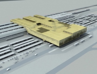 Imatge virtual de l'estació central que es farà vora la T-11 el Punt