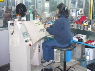 Treballadores a la cadena de producció d'Espa Group, a Banyoles.  ANNA PUIG