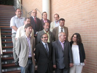 Alguns dels representants del Consorci Teledigital de la Demarcació de Granollers, dimarts a Canovelles.