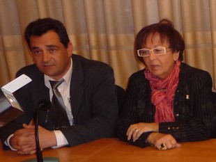 El nou regidor nacionalista, Josep Faure, i, Regina Parellada, d'UDC.  M.A.L
