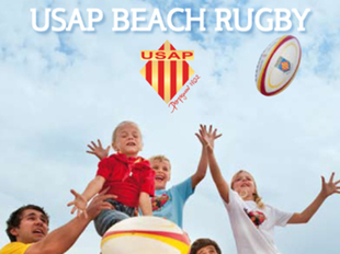 El cartell de la primera jornada Beach Rugby de la USAP.  USAP