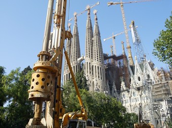 Obres del TAV al costat de la Sagrada Família. A. PUIG