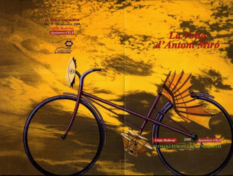 Cartell anunciador de l'exposició d'Antoni Miró a Elx. ARXIU