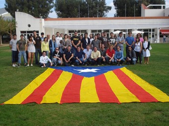 Imatge de l'acte de la JNC del Maresme de rebuig a la Hispanitat a Palafolls. JNC