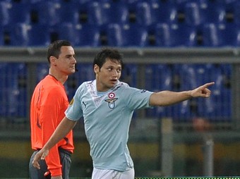 Zarate, autor del primer gol del Lazio. /