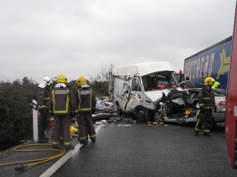 L'accident mortal que ahir va passar a l'N-240, a Lleida.  ACN