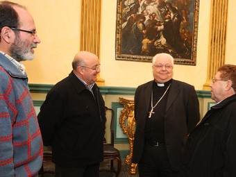 Joan Robé, Josep Ferrarons, el Bisbe de Girona i Joan Esteve. LLUÍS SERRAT