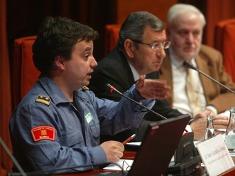 L'inspector Marc Castellnou en un moment de la seva compareixença d'ahir al Parlament. QUIM PUIG