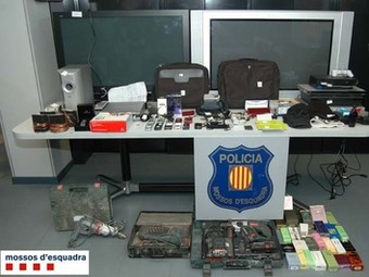 Objectes que la banda hauria robat, sobretot per Lleida.  CME