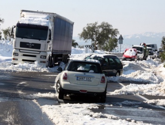 Cotxes atrapats a l'N-II a Tordera , en 9 de març de l'any passat ACN