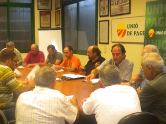 La reunió d'ahir al vespre al sindicat d'UP, a Reus.  G. P