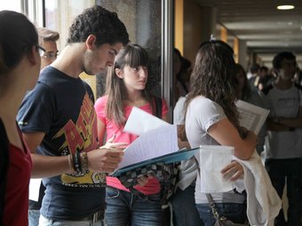 Les aules del campus Catalunya van acollir les proves, que s'allargaran fins demà.  JUDIT FERNÀNDEZ