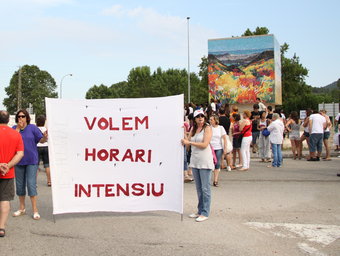 Una de les pancartes de la manifestació.  J.N