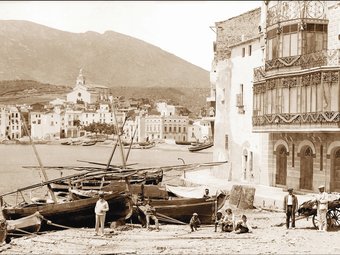 La platja del Poal, cap a 1911. Arxiu Adrià L. Sala