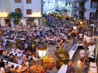 Aspecte de la plaça del País Valencià en el Sopar Solidari. CEDIDA