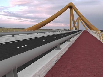 Imatge virtual de com ha de ser el pont sobre el Ter a Girona. EL PUNT