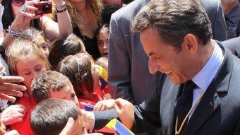 Sarkozy, durant la visita.