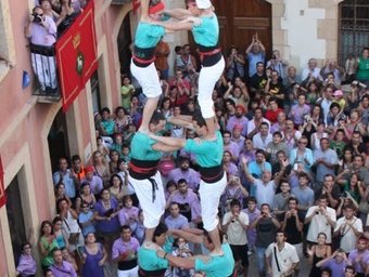 Dos de nou dels Castellers de Vilafranca dissabte al Catllar. . C.D.V