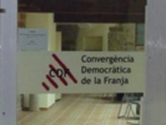 La seu de Convergència Democràtica de la Franja, a Fraga. CONVERGÈNCIA DEMOCRÀTICA DE LA FRANJA