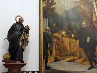 Escultura i quadre de Francesc de Borja al Palau Dical de Gandia. JOSE CUÉLLAR