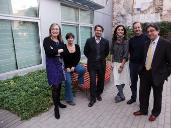 D'esquerra a dreta, Maria Àngels Cabasés (ERC), Laia Ortiz (ICV), Oriol Pujol (CiU), Rocio Martínez- Sampere (PSC), Antonio Espinosa(Ciiutadans) i Enric Millo (PP).  ANDREU PUIG