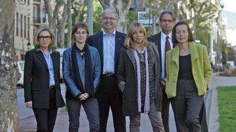 Carmen de Rivera (C,s), Dolors Camats (ICV-EUiA), Jordi Cornet (PP), Joana Ortega (CiU), Ernest Benach (ERC) i Montserrat Tura (PSC) JUANMA RAMOS