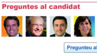 La imatge reprodueix l'espai del Canal Eleccions que permet als lectors plantejar les seves preguntes als vuit principals candidats a la presidència de la Generalitat.
